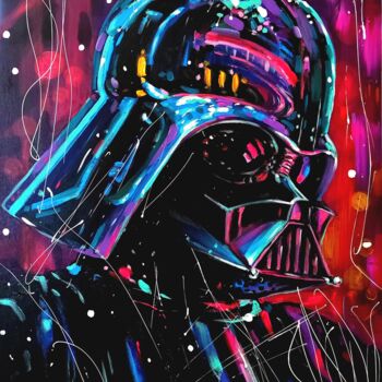 Картина под названием "Darth Vader portrai…" - Aliaksandra Tsesarskaya, Подлинное произведение искусства, Акрил Установлен н…