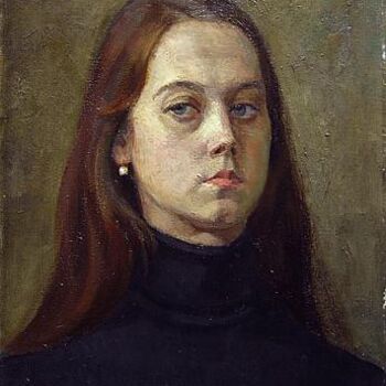 Painting titled "Автопортрет" by Tatjana Hudyakova, Original Artwork, Oil