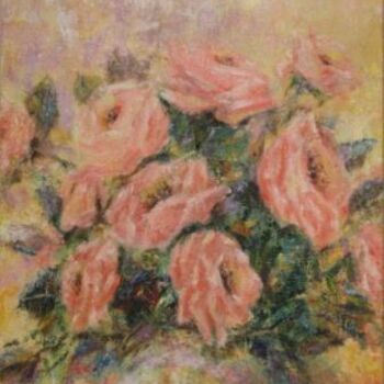 Painting titled "Rosas Rosa" by Mª Teresa Silvestre, Original Artwork