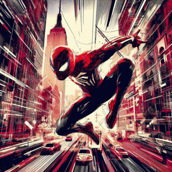 Digital Arts titled "Spiderman, l'homme…" by Tsuiho, Original Artwork, AI generated image