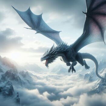 Arts numériques intitulée "Le monde des dragons" par Tsuiho, Œuvre d'art originale, Image générée par l'IA