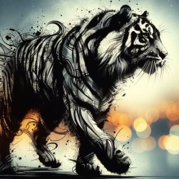 Digital Arts titled "L'esprit des tigres" by Tsuiho, Original Artwork, AI generated image