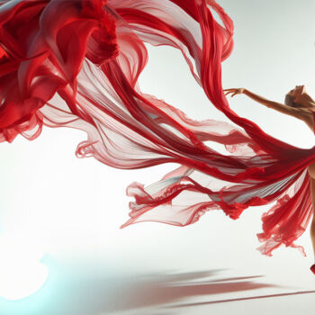 Artes digitais intitulada "La danseuse écarlate" por Tsuiho, Obras de arte originais, Imagem gerada por IA