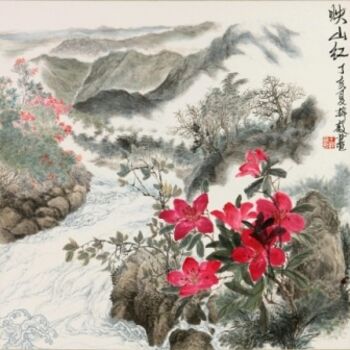 Malerei mit dem Titel "Rhododendron" von Tsz Mei Wong, Original-Kunstwerk, Öl