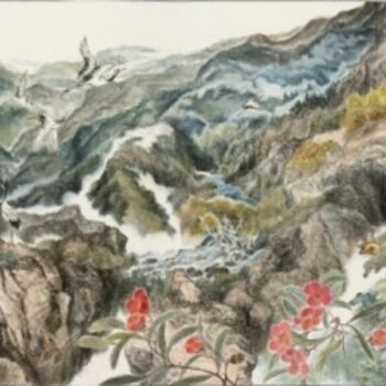 Ζωγραφική με τίτλο "Zen Scenery(part 1)" από Tsz Mei Wong, Αυθεντικά έργα τέχνης, Λάδι