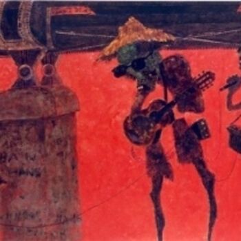 Malerei mit dem Titel "Troupe" von Tuan Long Tran, Original-Kunstwerk