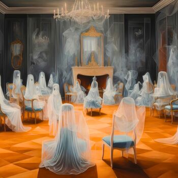 Digitale Kunst getiteld "Empty Guests" door Tucari P, Origineel Kunstwerk, AI gegenereerde afbeelding