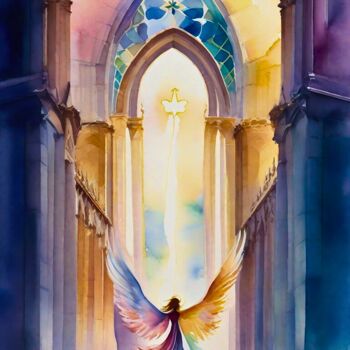 Digital Arts titled "Angel On a Mission" by Tucari P, Original Artwork, Digital Painting