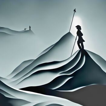 Digital Arts με τίτλο "The Mountaineer" από Tucari P, Αυθεντικά έργα τέχνης, Ψηφιακή ζωγραφική