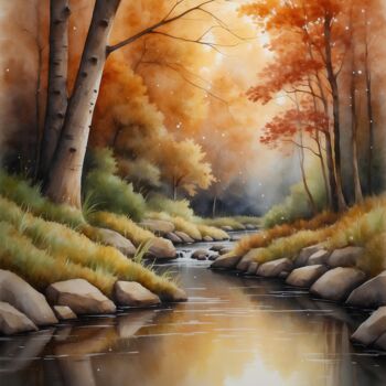 Digital Arts titled "Autumn calm" by Tucari P, Original Artwork, Digital Painting