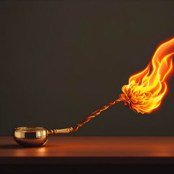 Arts numériques intitulée "Tulane Flame" par Tucari P, Œuvre d'art originale, Peinture numérique
