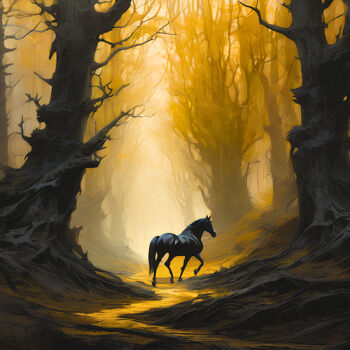 Digitale Kunst getiteld "Desolate Forest" door Tucari P, Origineel Kunstwerk, Digitaal Schilderwerk