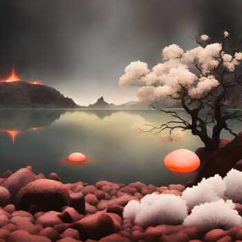 Digitale Kunst getiteld "Lava Nights" door Tucari P, Origineel Kunstwerk, Digitaal Schilderwerk
