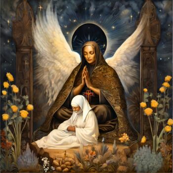 Digital Arts titled "Guardian Angel" by Tucari P, Original Artwork, Digital Painting