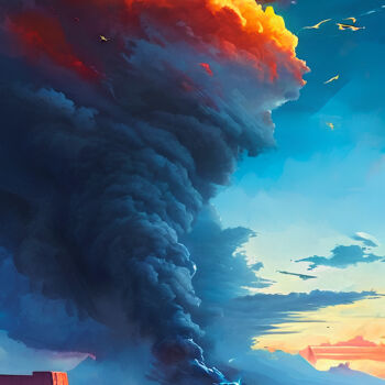 Arte digitale intitolato "Cloud Thunder" da Tucari P, Opera d'arte originale, Pittura digitale
