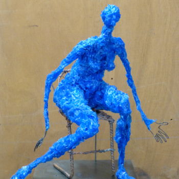 Sculpture titled "Bleu" by Marie Tucat, Original Artwork, Plastic