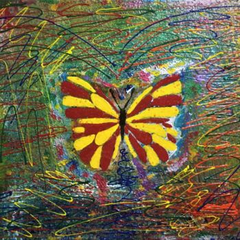 Painting titled "Hope Butterfly" by Tucks, Original Artwork, Acrylic