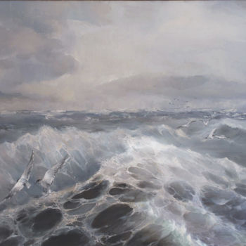 Malerei mit dem Titel "Facing a storm toge…" von Aleksandrs Tugajs, Original-Kunstwerk, Öl