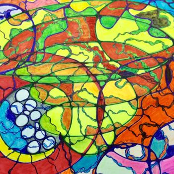 Рисунок под названием "Development in posi…" - Oksana Tukhtarkina, Подлинное произведение искусства, Цветные карандаши