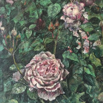 Schilderij getiteld "Rosengarten" door Irina Tukkaeva, Origineel Kunstwerk, Acryl