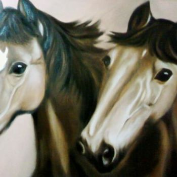 Pittura intitolato "Horses" da Júlio Cesar Túlio Túlio, Opera d'arte originale
