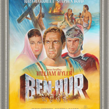Painting titled "Ben Hur Movie Poster" by Tuna Enez, Original Artwork, Oil