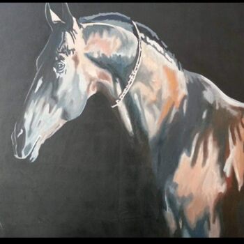 Painting titled "Turan Horse" by Tuncay Cicek, Original Artwork, Pigments