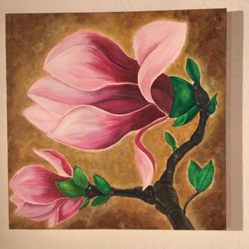 Painting titled "Magnolia" by Tomrisart, Original Artwork, Acrylic
