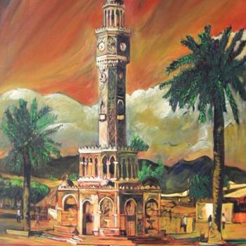 "İzmir Saat Kulesi" başlıklı Tablo Turan Enginoğlu tarafından, Orijinal sanat