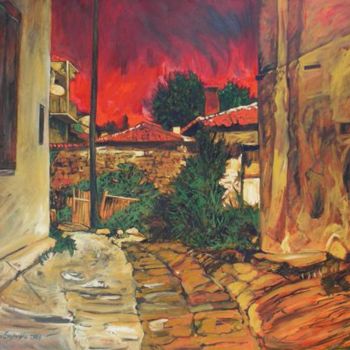 Peinture intitulée "Kırmızının gücü" par Turan Enginoğlu, Œuvre d'art originale