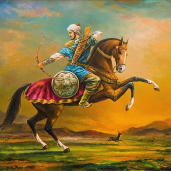 Pintura titulada "`The Hunter` I.Isha…" por Turkmenbiz, Obra de arte original, Oleo