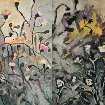 Peinture intitulée "Wild Flowers. Dipty…" par Gala Turovskaya, Œuvre d'art originale, Huile