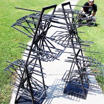 Sculpture intitulée "Twin Enigma" par Turry Lindstrom, Œuvre d'art originale, Métaux