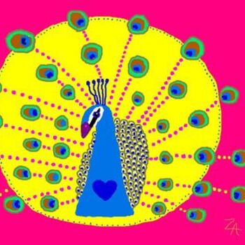 Painting titled "Peacock Song" by Zoe Ann Nishimuta, Original Artwork