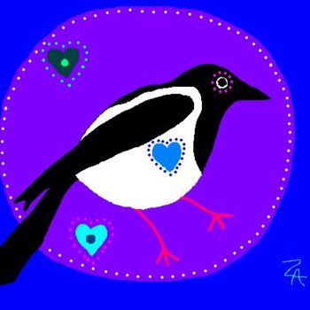 Painting titled "Magpie Song" by Zoe Ann Nishimuta, Original Artwork