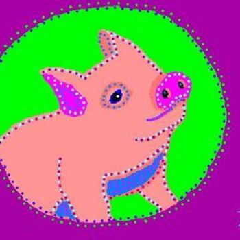Pintura intitulada "Pig Song" por Zoe Ann Nishimuta, Obras de arte originais