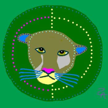 Painting titled "Mountain Lion Song" by Zoe Ann Nishimuta, Original Artwork
