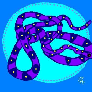 Pittura intitolato "Snake Song" da Zoe Ann Nishimuta, Opera d'arte originale