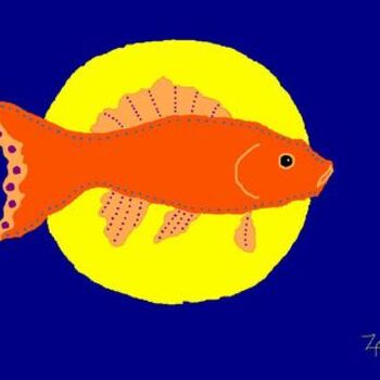 Painting titled "Goldfish Song" by Zoe Ann Nishimuta, Original Artwork