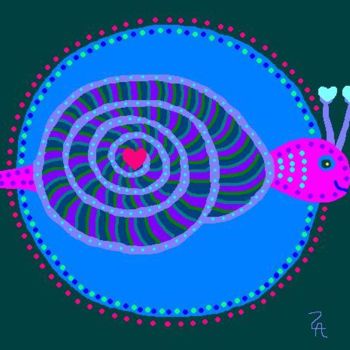 「Snail Song」というタイトルのデジタルアーツ Zoe Ann Nishimutaによって, オリジナルのアートワーク