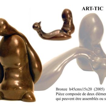 Sculpture titled "ART-TIC" by Turzo, Original Artwork, Metals