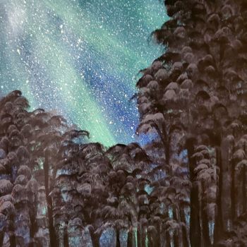 Painting titled "Dark Forest" by Tushar Singhla, Original Artwork, Acrylic