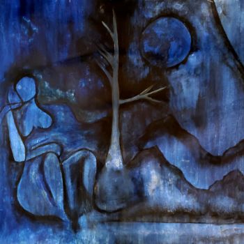 Peinture intitulée "Blue" par Tushar Singhla, Œuvre d'art originale, Acrylique