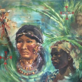 Pintura intitulada ""Colonização do Bra…" por Tutti Nunes, Obras de arte originais, Óleo