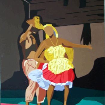 Peinture intitulée "Danseurs antillais" par Thierry Vaudein, Œuvre d'art originale, Autre