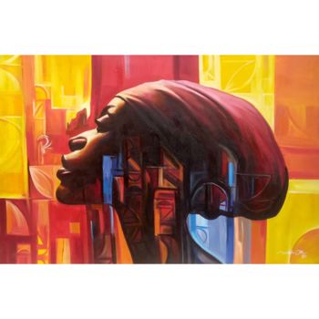 Peinture intitulée "Strength of a woman" par Chuka Ibe, Œuvre d'art originale, Huile