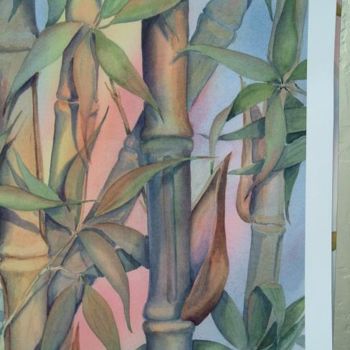Pintura intitulada "Bamboo #4" por Linda Lord, Obras de arte originais