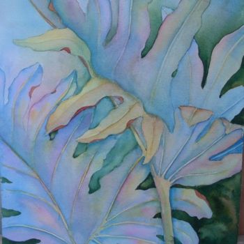 Painting titled "Philodendron patter…" by Linda Lord, Original Artwork