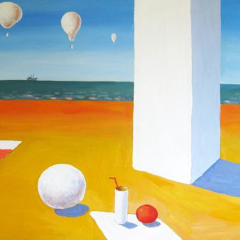 Malerei mit dem Titel "beach" von George Khakhutashvili, Original-Kunstwerk, Öl