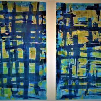 Schilderij getiteld "Bilateral" door Ty80, Origineel Kunstwerk, Acryl Gemonteerd op Frame voor houten brancard